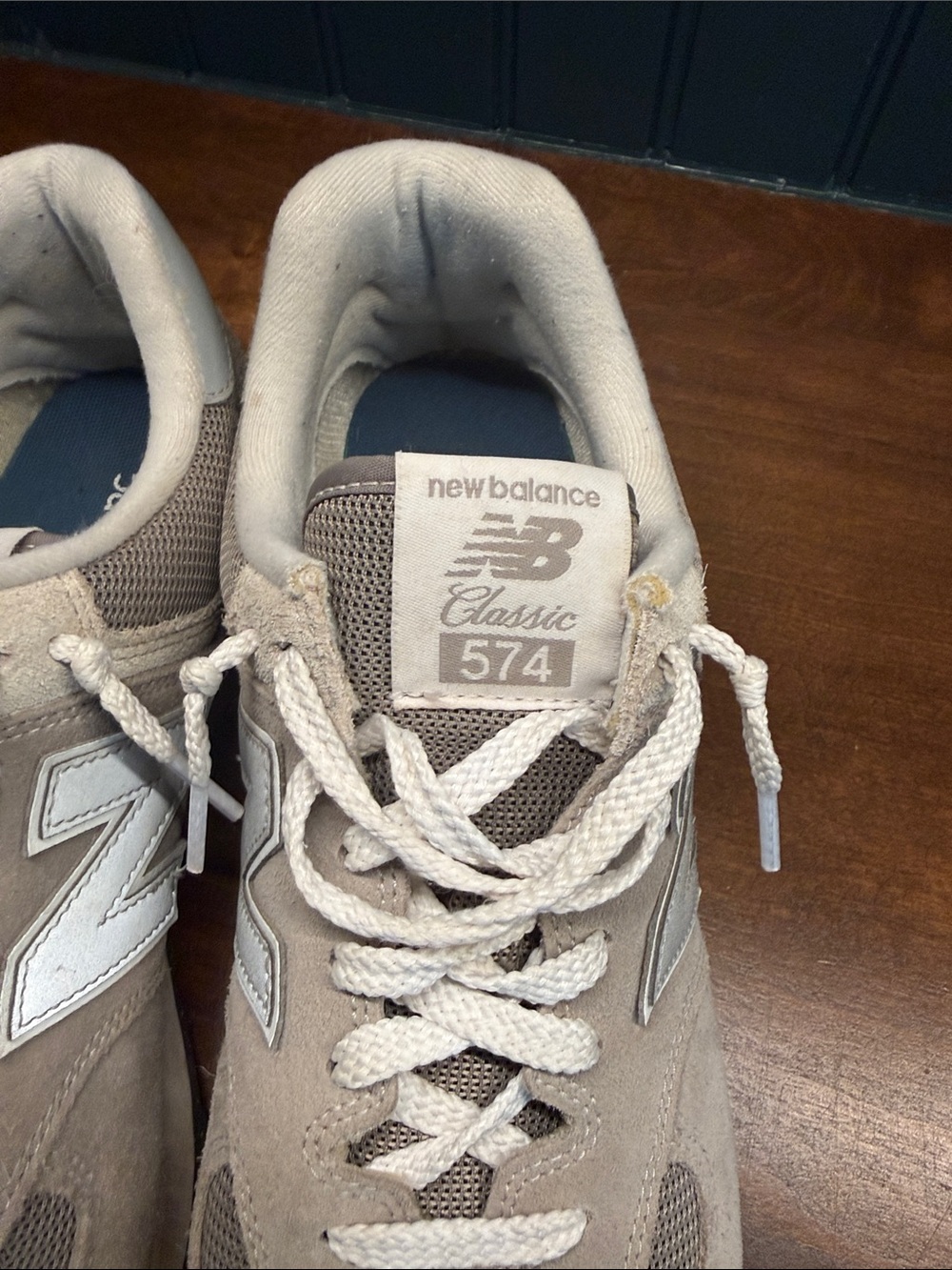 New Balance Gray Classic 574 Shoes / Sneakers - Picture 5 of 6